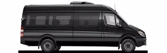 Black Mercedes-Benz Sprinter passenger van